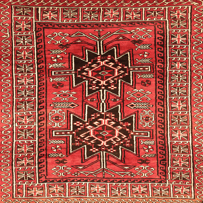 Round Machine Washable Persian Orange Traditional Area Rugs, wshtr620org