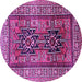 Round Persian Purple Traditional Rug, tr620pur