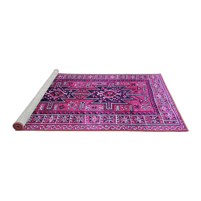 Sideview of Machine Washable Persian Purple Traditional Area Rugs, wshtr620pur