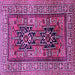 Square Machine Washable Persian Purple Traditional Area Rugs, wshtr620pur