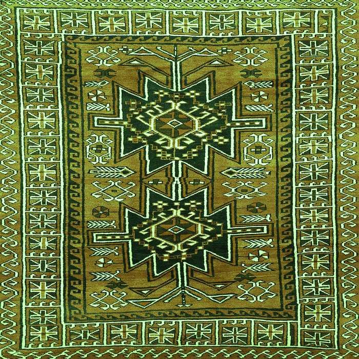 Round Machine Washable Persian Green Traditional Area Rugs, wshtr620grn