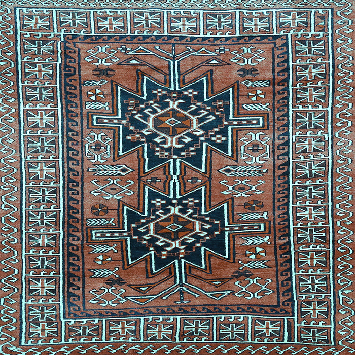 Square Persian Light Blue Traditional Rug, tr620lblu