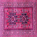 Square Machine Washable Persian Pink Traditional Rug, wshtr620pnk