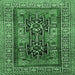 Square Machine Washable Persian Emerald Green Traditional Area Rugs, wshtr620emgrn