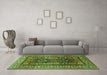 Machine Washable Persian Green Traditional Area Rugs in a Living Room,, wshtr620grn