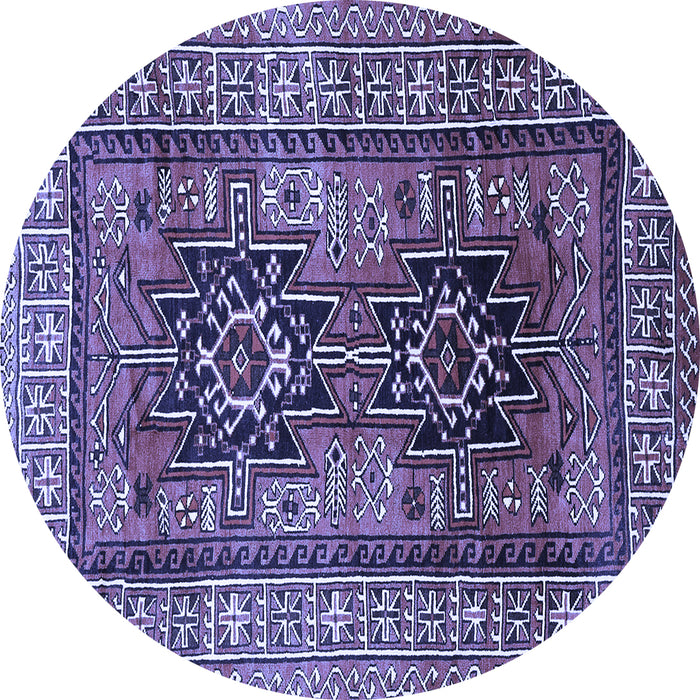 Round Persian Blue Traditional Rug, tr620blu