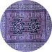 Round Persian Blue Traditional Rug, tr620blu