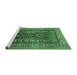 Sideview of Machine Washable Persian Emerald Green Traditional Area Rugs, wshtr620emgrn