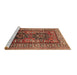 Sideview of Machine Washable Persian Brown Traditional Rug, wshtr620brn