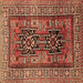 Square Machine Washable Persian Brown Traditional Rug, wshtr620brn