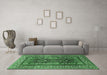 Machine Washable Persian Emerald Green Traditional Area Rugs in a Living Room,, wshtr620emgrn