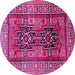 Round Persian Pink Traditional Rug, tr620pnk