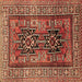 Square Persian Brown Traditional Rug, tr620brn