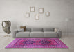 Machine Washable Persian Purple Traditional Area Rugs in a Living Room, wshtr620pur