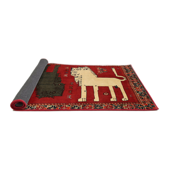 Sideview of Traditional Brown Animal Rug, tr621