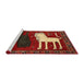 Sideview of Machine Washable Traditional Brown Rug, wshtr621