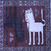 Square Animal Blue Traditional Rug, tr621blu