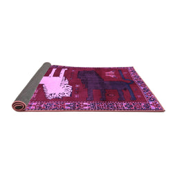 Sideview of Animal Purple Traditional Rug, tr621pur