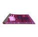 Sideview of Animal Purple Traditional Rug, tr621pur