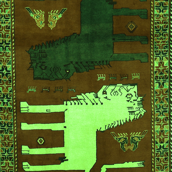 Animal Green Traditional Rug, tr621grn