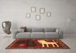 Machine Washable Animal Brown Traditional Rug in a Living Room,, wshtr621brn