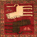 Serging Thickness of Animal Orange Traditional Rug, tr621org