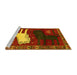 Sideview of Machine Washable Animal Yellow Traditional Rug, wshtr621yw