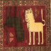 Square Machine Washable Animal Brown Traditional Rug, wshtr621brn