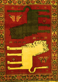 Animal Yellow Traditional Rug, tr621yw