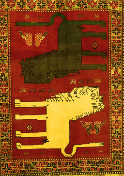 Animal Yellow Traditional Rug, tr621yw