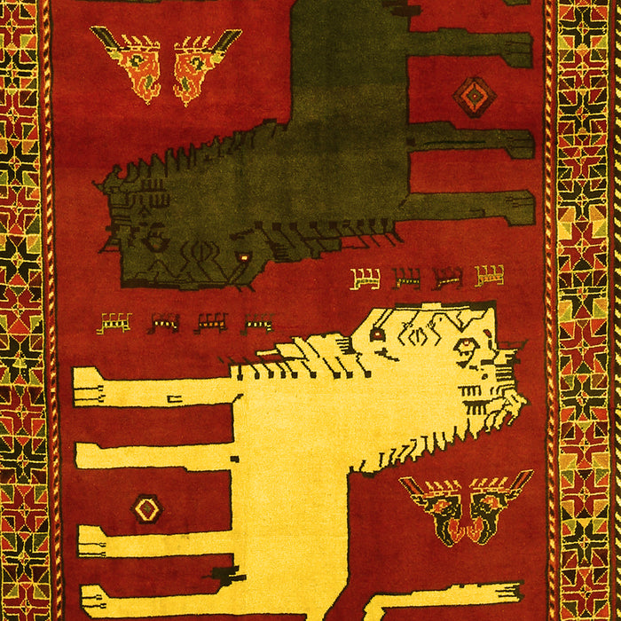 Animal Yellow Traditional Rug, tr621yw