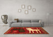 Machine Washable Animal Orange Traditional Area Rugs in a Living Room, wshtr621org