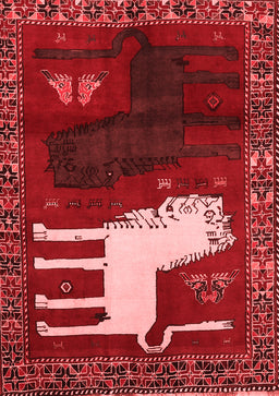 Animal Red Traditional Area Rugs