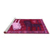 Sideview of Machine Washable Animal Pink Traditional Rug, wshtr621pnk