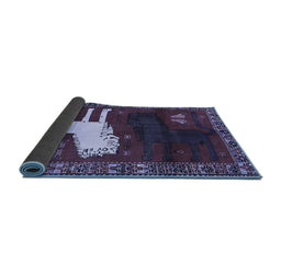 Sideview of Animal Blue Traditional Rug, tr621blu