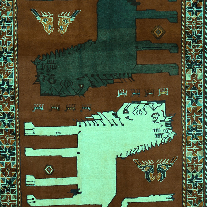 Animal Turquoise Traditional Rug, tr621turq