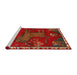 Sideview of Machine Washable Traditional Red Rug, wshtr622