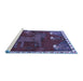 Sideview of Machine Washable Animal Blue Traditional Rug, wshtr622blu