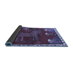 Sideview of Animal Blue Traditional Rug, tr622blu
