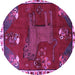 Round Animal Purple Traditional Rug, tr622pur