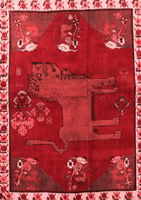 Animal Red Traditional Rug, tr622red