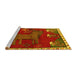 Sideview of Machine Washable Animal Yellow Traditional Rug, wshtr622yw