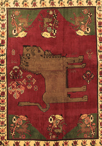 Animal Brown Traditional Rug, tr622brn