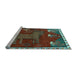 Sideview of Machine Washable Animal Light Blue Traditional Rug, wshtr622lblu