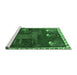 Sideview of Machine Washable Animal Emerald Green Traditional Area Rugs, wshtr622emgrn