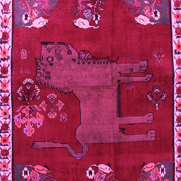 Machine Washable Animal Pink Traditional Rug, wshtr622pnk