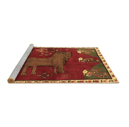 Sideview of Machine Washable Animal Brown Traditional Rug, wshtr622brn