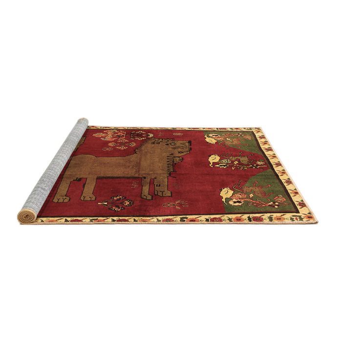 Sideview of Machine Washable Animal Brown Traditional Rug, wshtr622brn