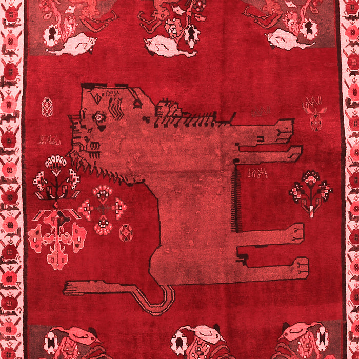 Machine Washable Animal Red Traditional Rug, wshtr622red