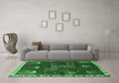 Machine Washable Animal Emerald Green Traditional Area Rugs in a Living Room,, wshtr622emgrn